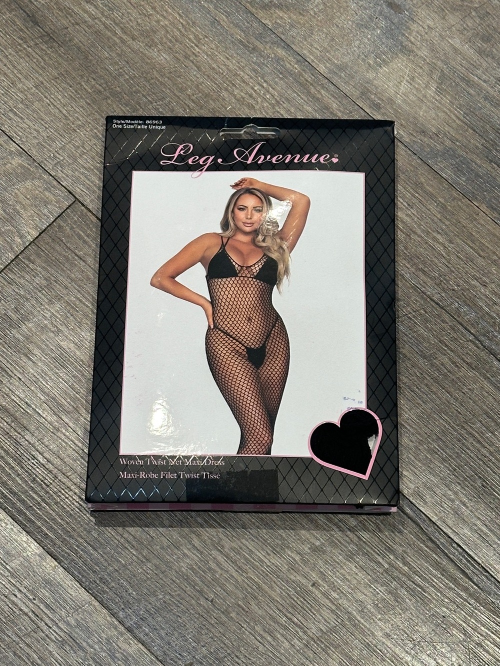 Leg Avenue Black Woven Twist Net Maxi Dress Lingerie NWT